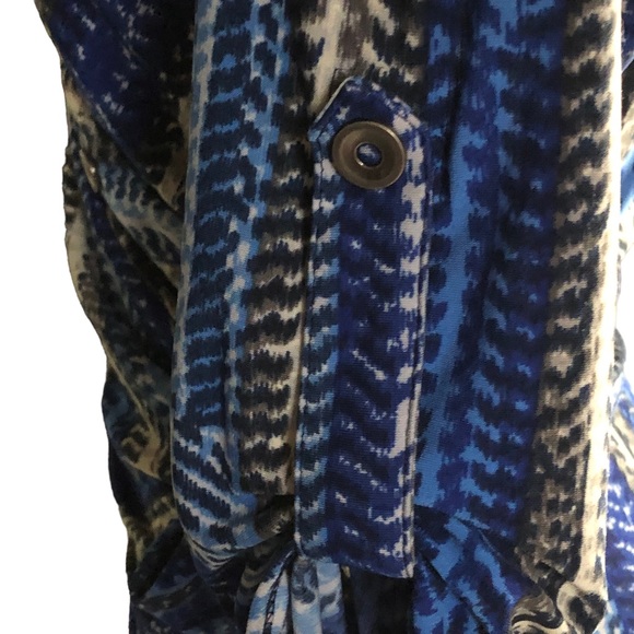 Laundry by Shelli Segal Blue Multicolored Print Jersey Knit Faux Wrap Dress - Picture 12 of 16